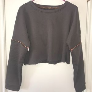 Grey Cropped Sweatshirt